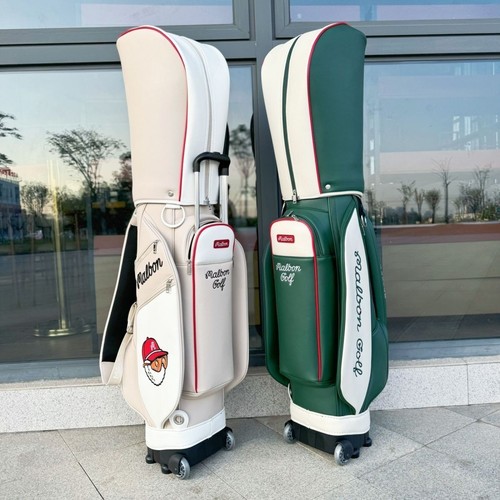 MALBON GOLF golf bag cart bag Color Green with casters Hood cover Express Ship - Picture 13 of 18