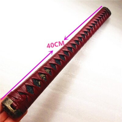 40CM Tsuka Red Leather Ito Alloy Fuchi Kashira Menuki Japanes