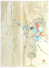 Lebadang (aka Hoi), Still Life with Branches, Lithograph, signed and numbered in