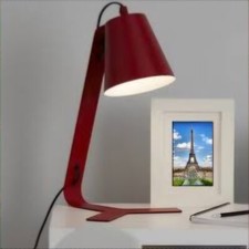 B&Q GoodHome Bangoran Table Lamp Desk Light Matt Red Downlight IP20 for E14 Bulb