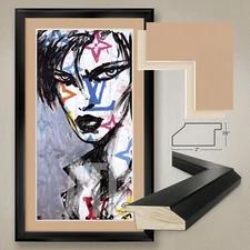 26W"x44H": DARLING by ZILON - GRAFFITI FACE PAINT DOUBLE MATTE, GLASS and FRAME