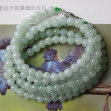CERTIFIED Natural JADE Untreated Light Green Jadeite Beautiful Necklace 28" 185