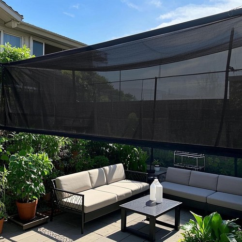 Black Shade Cloth 40% Mesh Tarp 5x20 FT Garden Greenhouse, Patio, Chicken Coop - Picture 8 of 9