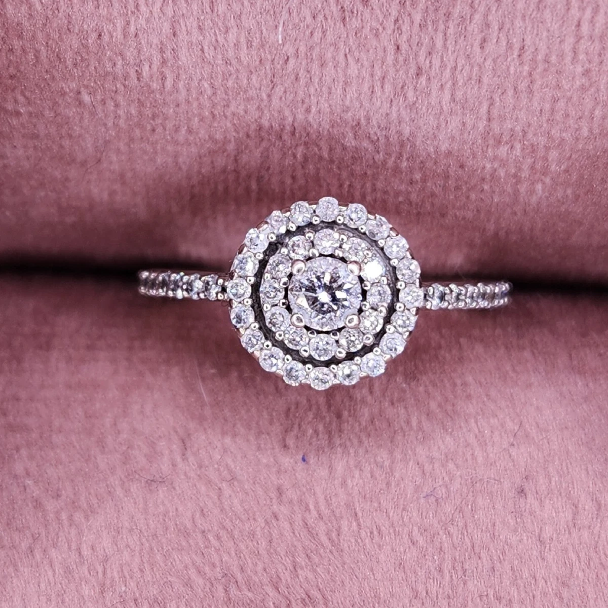 10k white gold genuine diamonds engagement ring size 7 Jewelry