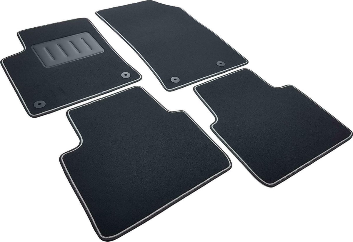 Tappetini Auto SPRINT In Moquette Antiscivolo Su Misura Per Citroën C3 Aircross (dal 2017) E Opel Crossland X (dal 2017) – Colore Nero Con Bordatura Grigia