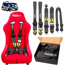6 Point Racing Seat Belt Harness 23 Snap-on Wcamlock Universal Atv Utv Black
