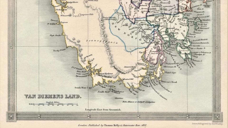 Antique Map "Van Diemens Land" (Australia) T. Kelly - A. Findlay, 1837 - Image 4 of 4