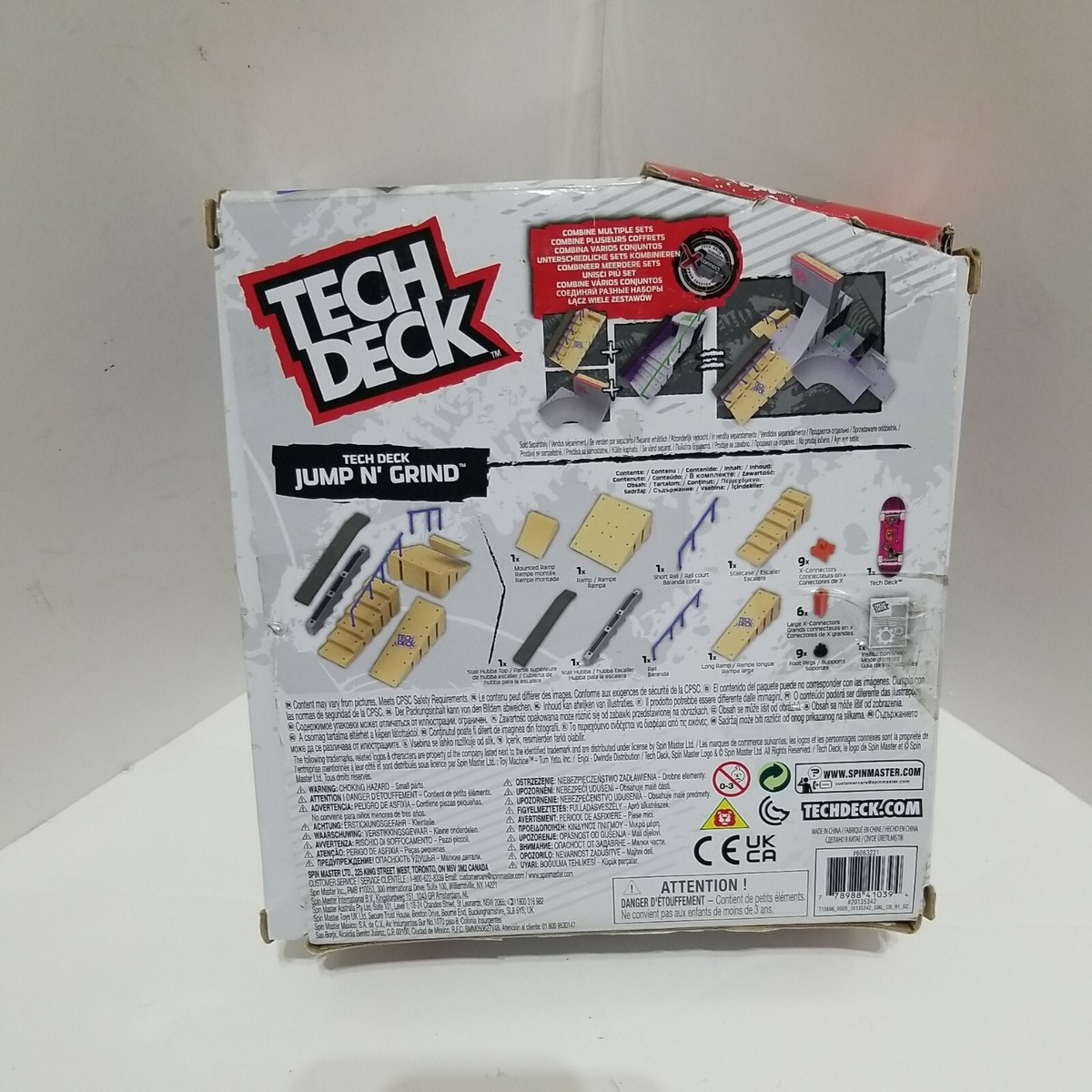 Set Tech Deck Fingerboard Jump N' Grind - Park X-Connect Avec Rampe Et Rail, Neuf