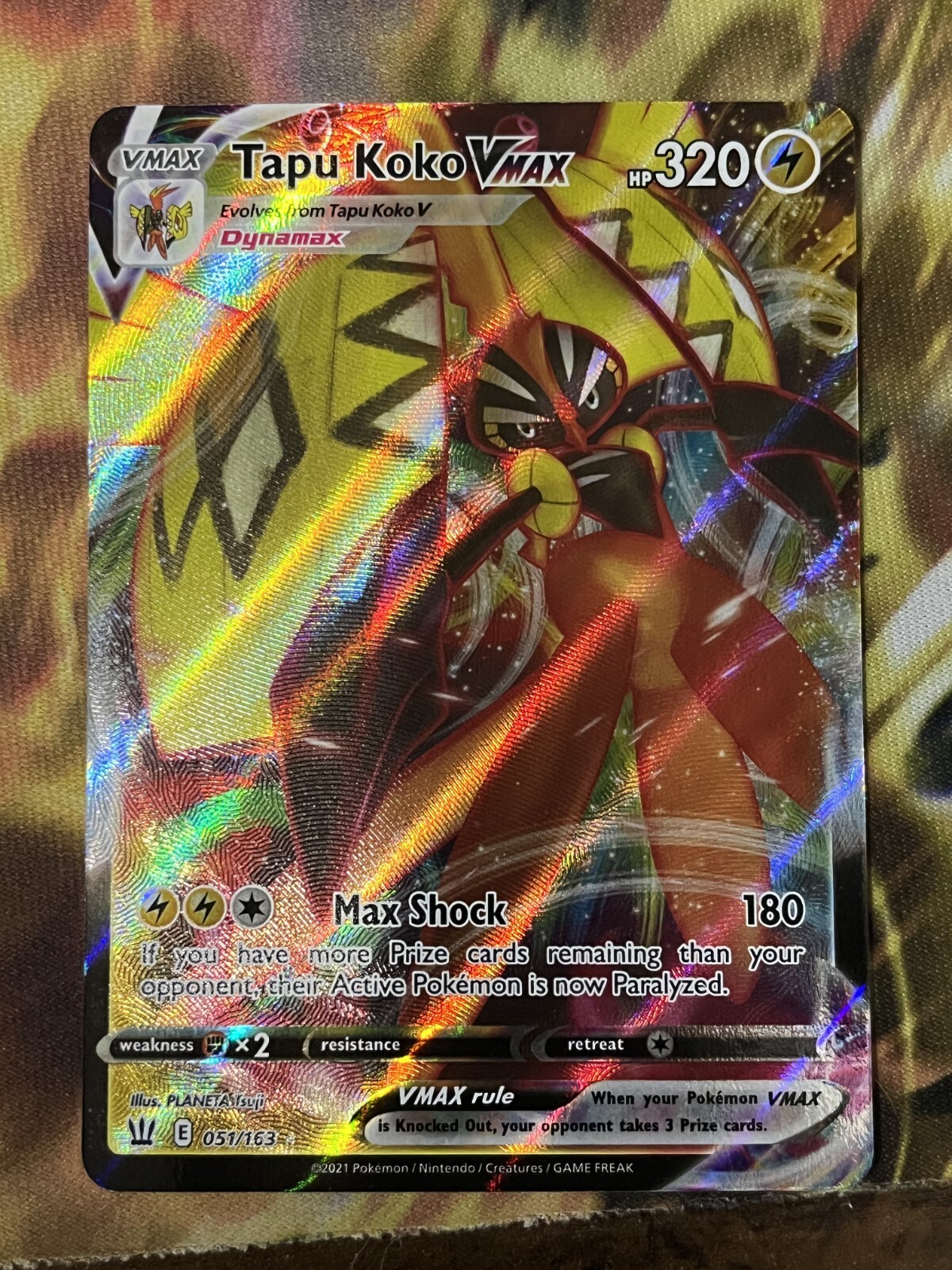 Pokemon TCG - Tapu Koko VMAX Full Art 051/163 Battle Styles - NM