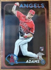 Jordyn Adams 2024 Topps Chrome Refractor Rookie Card #145 LA Angels MLB. rookie card picture