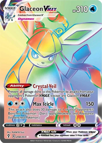 Glaceon VMAX 208/203 SWSH07: Evolving Skies