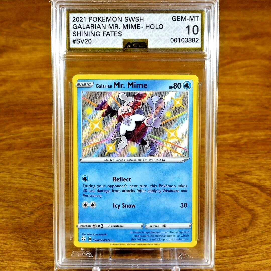 Pokemon SWSH Shining Fates Galarian Mr. Mime SV20/SV122 AGS Gem-MT