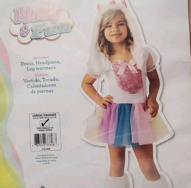 Unicorn Child Halloween Costume - Large (12-14) - Fluffy & Fun | eBay