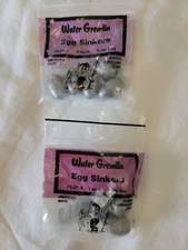 Water Gremlin Egg Sinkers 2 Pack PEG- 6 AND 7 , 9 TOTAL New