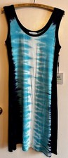 Calvin Klein Tie Dye Tank Dress Blue Boho Beach Mini Sz 8 NWT