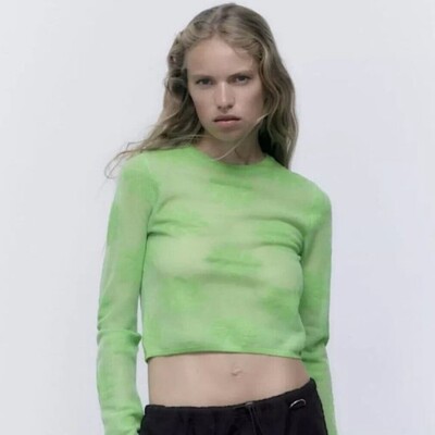 neon green sheer top