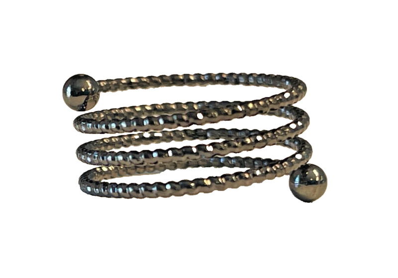 Vintage statement ring 6 black tone wire wrap metal modernist style ring women’s