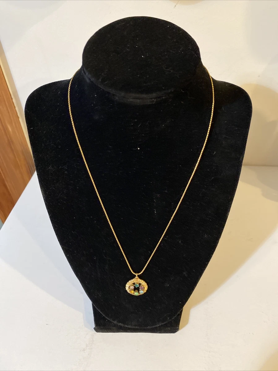 Vintage Accents By Hallmark Cards Gold Tone Rhinestone Necklace 18