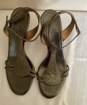 Womens COLE HAAN Green Leather Slides Slingback Heels  display picture 1