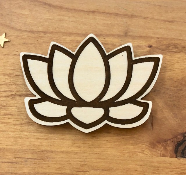 Lotus Flower Wood Laser Cut 2.5" Handmade, makes a great gift