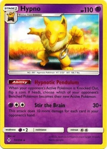 Pokemon - Hypno - 72/214 - Rare - Unbroken Bonds  - NM/M