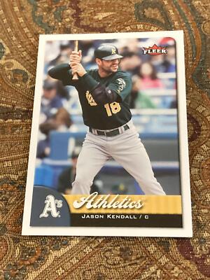 2007 Fleer #110a Jason Kendall A's logo has outline