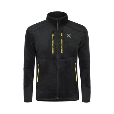 Nordic Fleece Jacket Black Yellow Second Layer Fitness