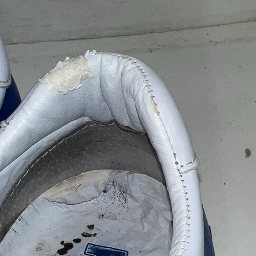 Pony Mens White Blue Faux Leather Low Top Lace Up Casual Retro Sneaker Sz 11 - Picture 8 of 19