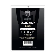500 Max Pro Ultra Premium Magazine Bags - 8-3/4 x 11-1/8 - Acid Free Archivals