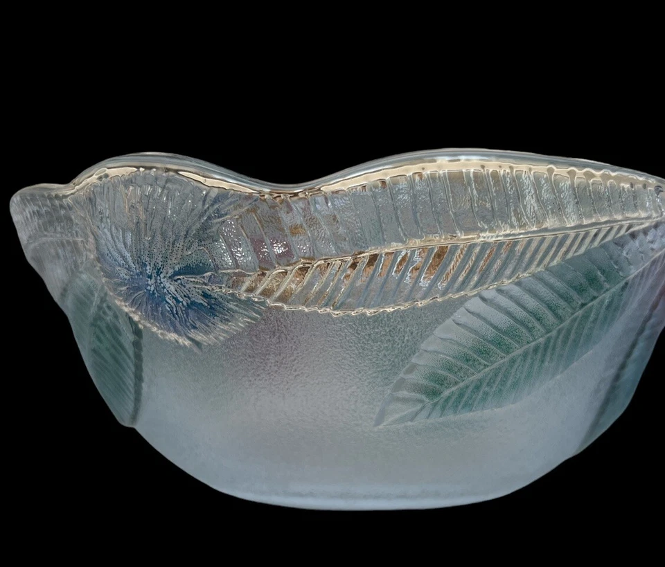 Vintage Chataignier Luminarc 9" Salad Serv Bowl Crystal D'Arques Floral France - Image 2 of 4