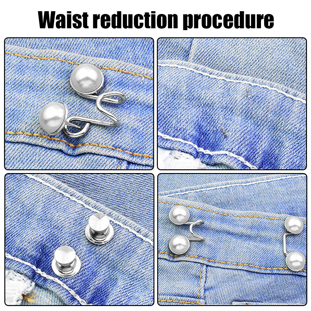 5pairs Adjustable Waist Tighten Jean Button Pin Set Charming Dress DIY