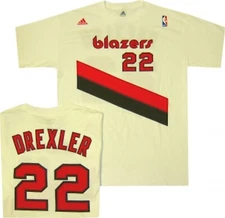 Portland Trailblazers Clyde Drexler Adidas White Gametime Shirt  New tags
