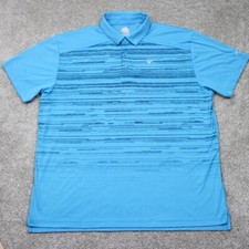 Callaway Polo Shirt Mens 2XL XXL Blue Geometric Opti-Dri Golf Short Sleeve