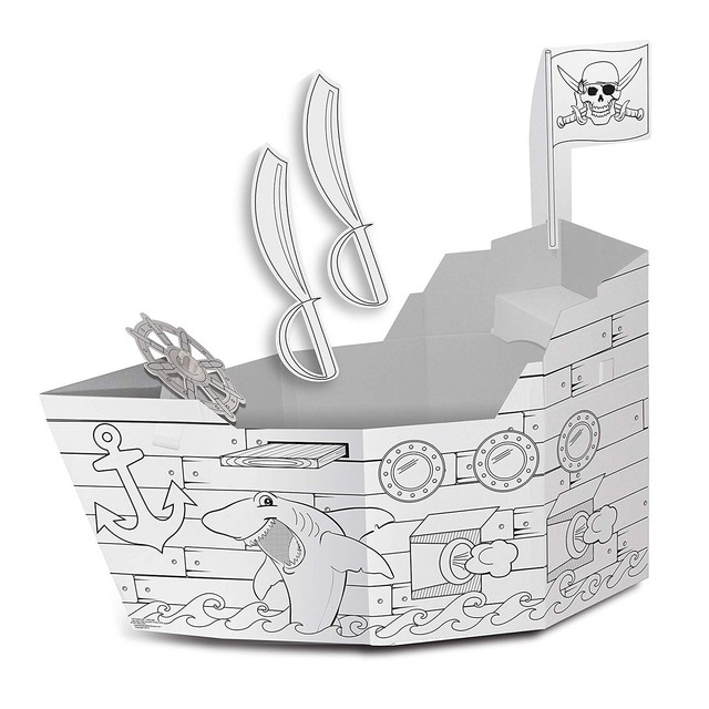 color your own cardboard playhouse