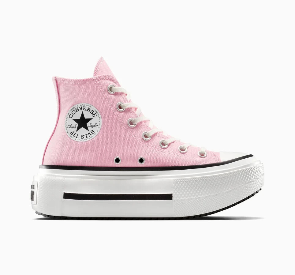 Converse Chuck Taylor All Star Lift Double Stack High-Top Platform Shoes  Pink