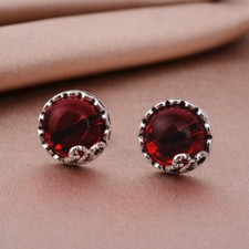 Natural Jade Flower Earrings 925 Silver Ear stud Carved Gemstone Real Jewelry