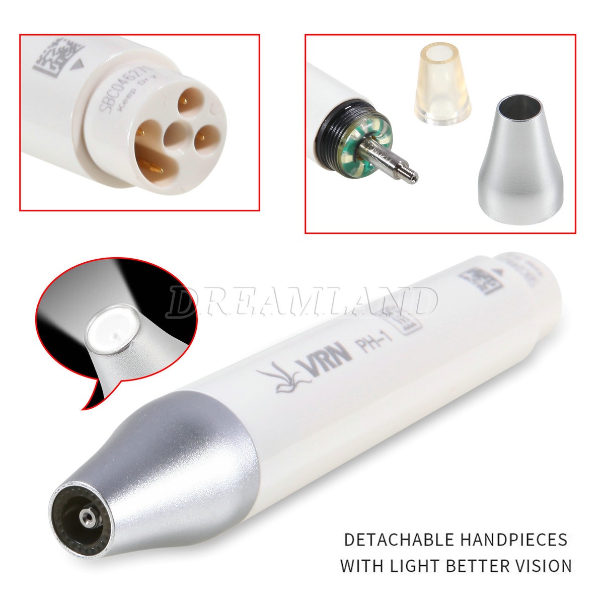 Dental Ultrasonic Piezo Scaler LED Handpiece Detachable Fit