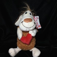 Toy Factory Puppy Dog Heart Plush Brown Cream Soft Toy New 14" Stuffed 2016