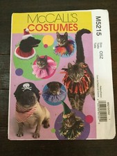 McCalls Halloween Pet Costumes M5215 Cats Dogs Collars Hats Uncut
