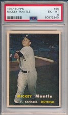 1957 TOPPS #95 MICKEY MANTLE - PSA 6 EX-MT (SVSC)