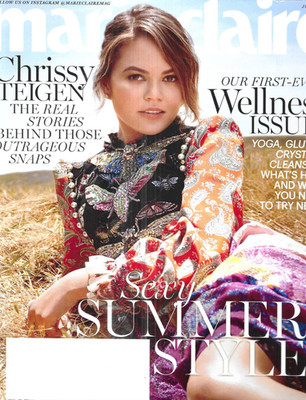 Marie Claire Magazine Chrissy Teigen Summer Fashion Wellness Issue Getaways 2017