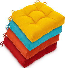 Outdoor Chair Cushion Set of 4, Waterproof Patio Seat Pad,Bright