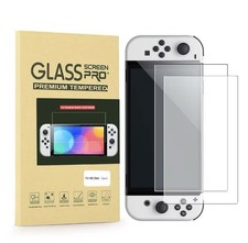 2-Pack Nintendo Switch OLED Screen Protector Tempered Glass 9H Anti-Scratch HD