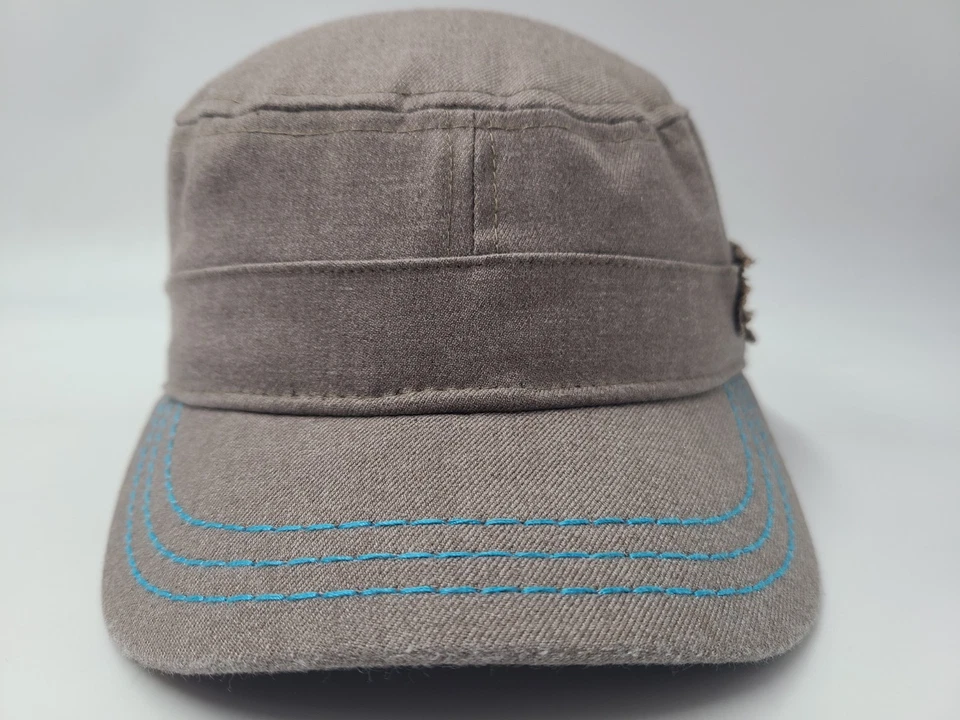 Mujeres Adidas Cadete Militar Ejército Correa Ajustable Gorra Gorra Informal Gris Azul Foto 3 de 4