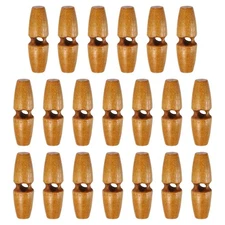 20pcs Wooden Toggle Buttons 30mm Single Hole Olive Sewing Button, Medium Brown