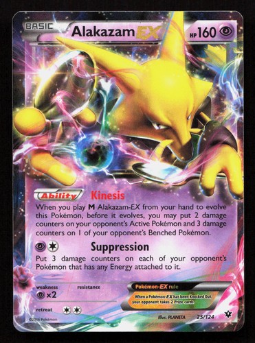 ALAKAZAM EX 25/124 Pokemon FATES COLLIDE Holo