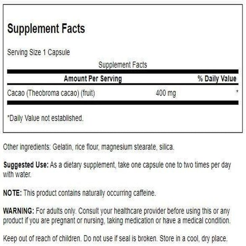 Swanson Full Spectrum Cacao (cacao cru) - Herbes 60 pièces (paquet de 1)  - Photo 2/7