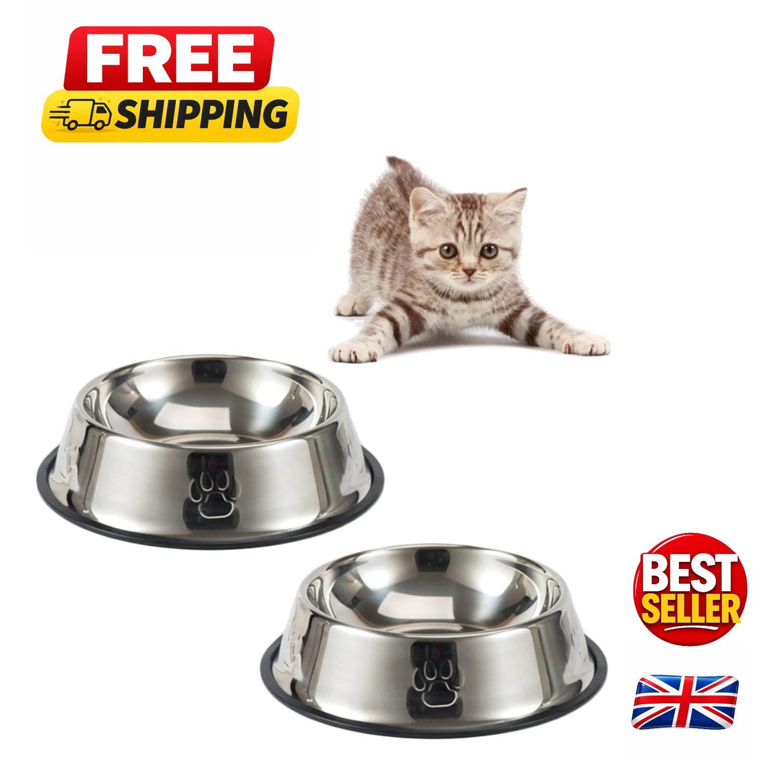 Modern Drop-Proof Feeding Bowls for Cats - Non-Slip, Safe & Dishwasher Friendly