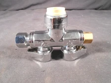 Shark Bite 1/2” X  3/8” OD Comp X  1/4” OD Comp Dual 1/4 turn Shut Off