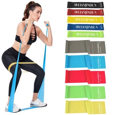 Professional 5 Pcs Long Resistance Bands and 5 Pcs Loop Bands. Latex-Free, Wo...